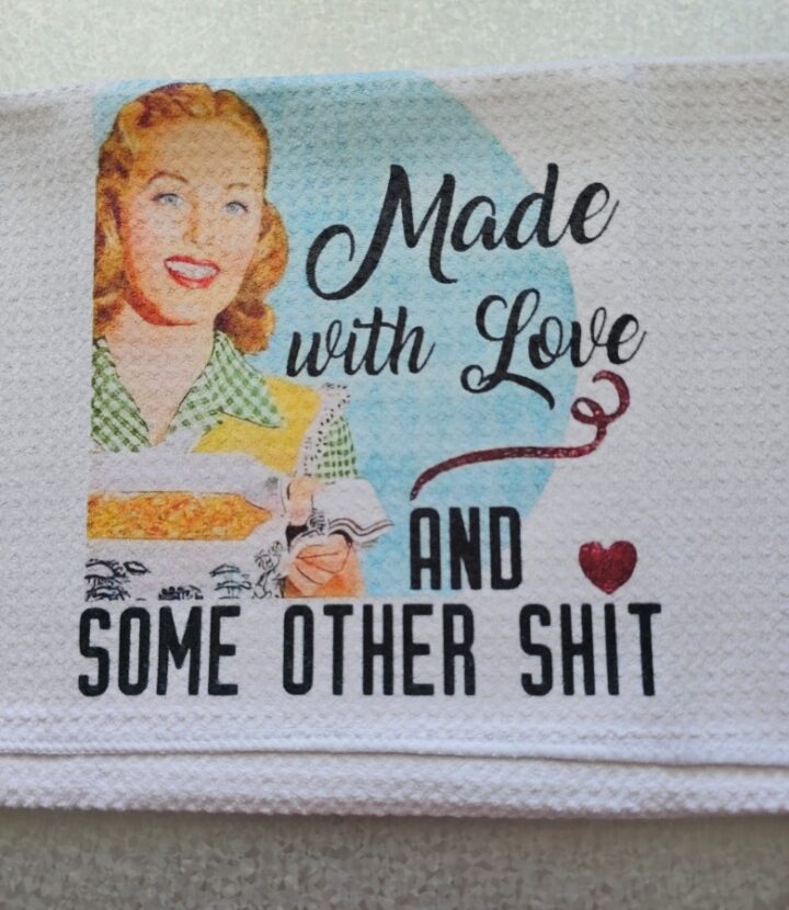 made with love and some other shit weave towel