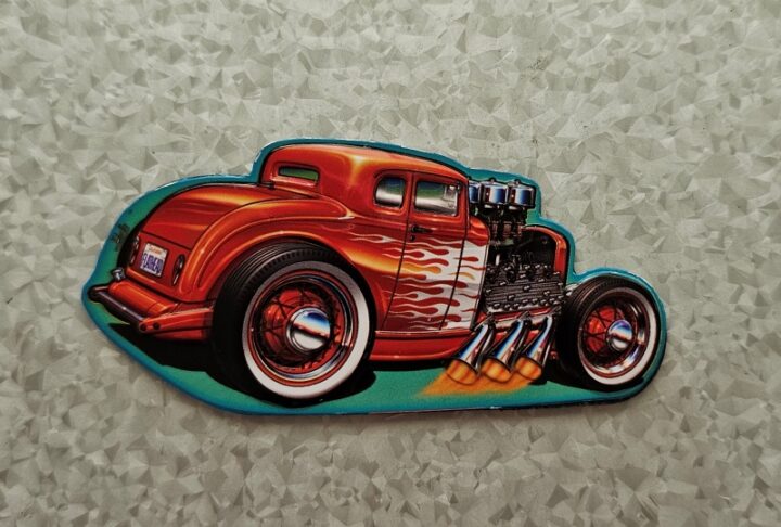 orange hot rod magnet