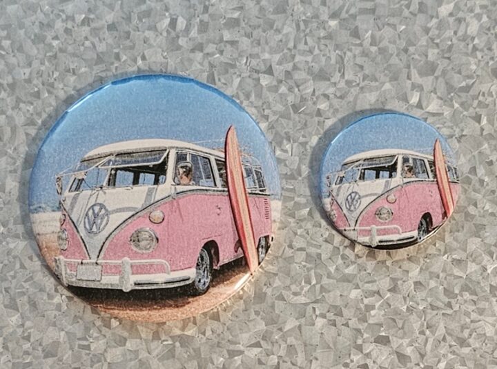 pink vw bus magnet set