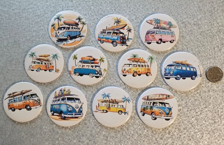 assorted vw bus magnet set