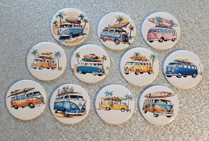 assorted vw van magnet set